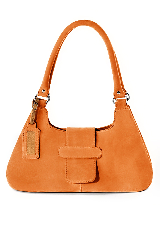 Dress handbag in apricot orange leather - Top view